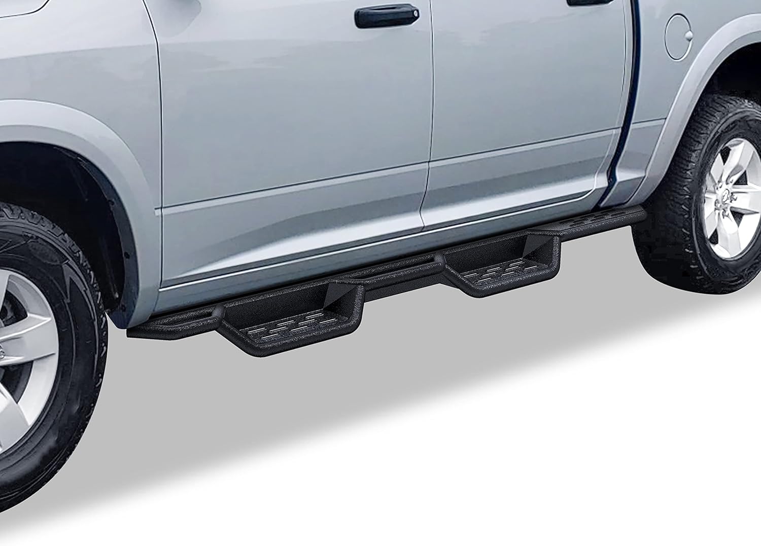 APS Wheel to Wheel Black 6 Inches Tubular Drop Down Style Nerf Bars Running Boards Compatible with Ram 1500 2009-2018 Crew Cab 5.5ft Short Bed & Ram 2500 3500 2010-2026