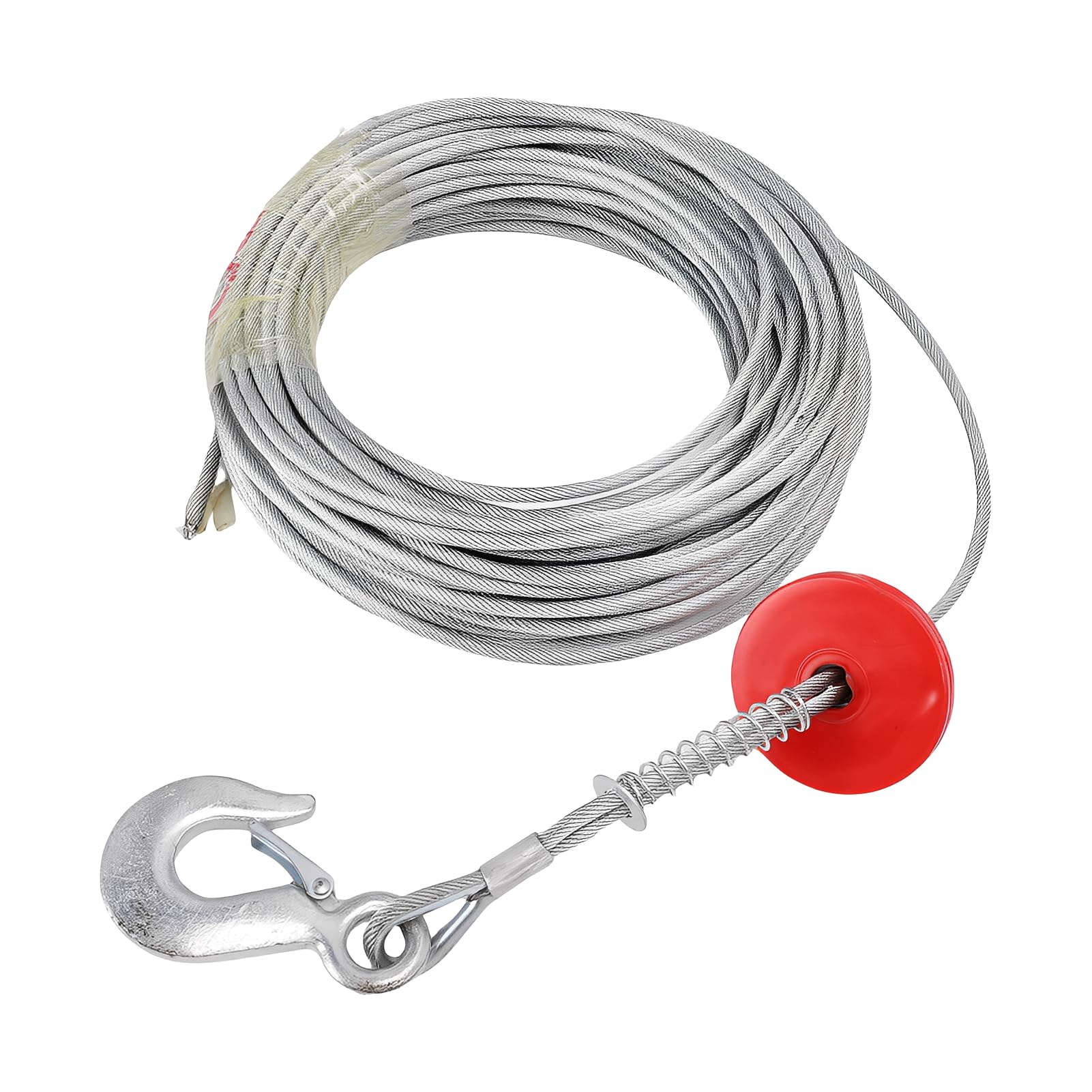 LICAEVEY Cable de Cabrestante, Rodamiento de Carga de 6 Mm, 30 M, 17637 LB, Acero Universal Antitorsión para Grúa y Camión de Remolque