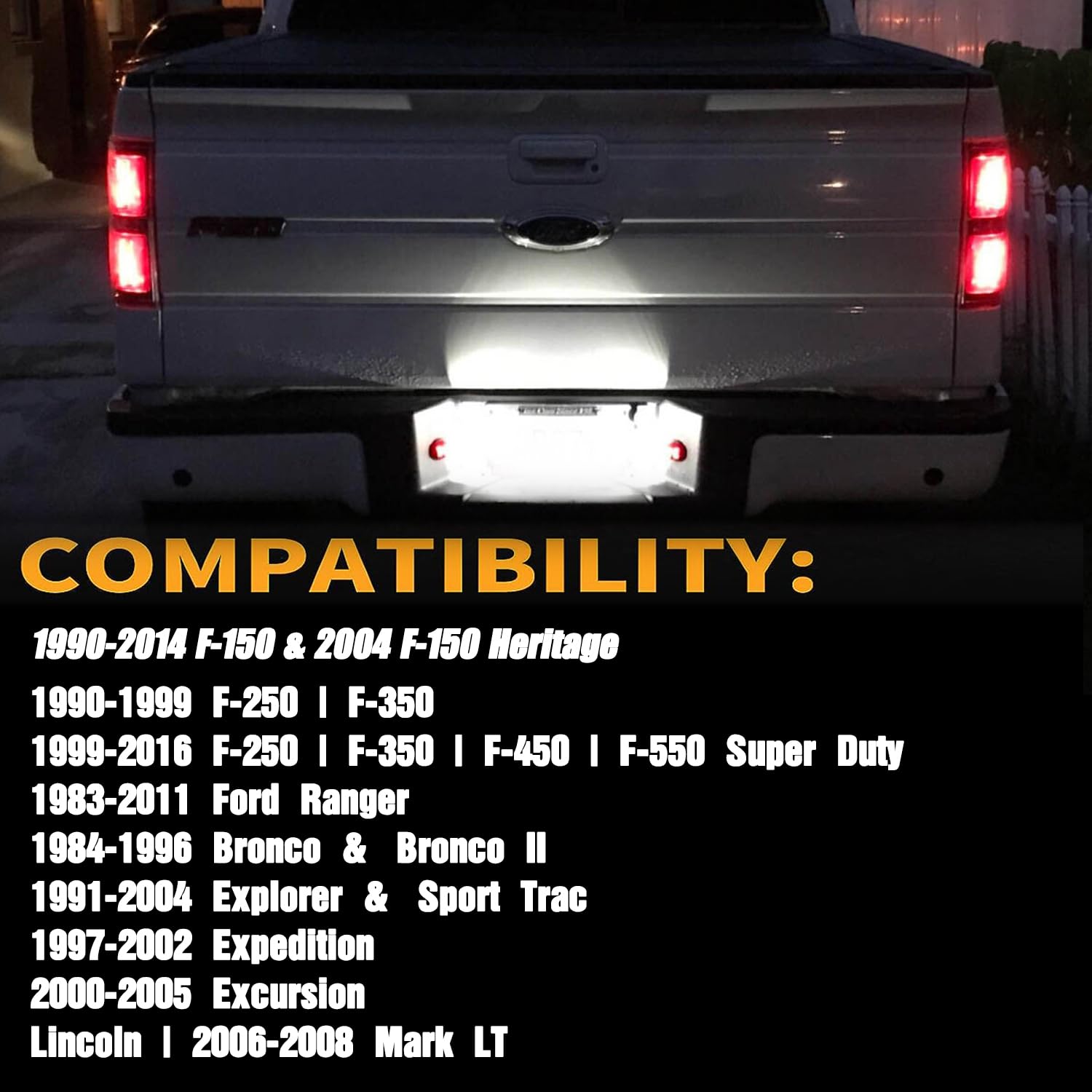 2024 F150 Accessories LED License Plate Lights For Ford F150/F250