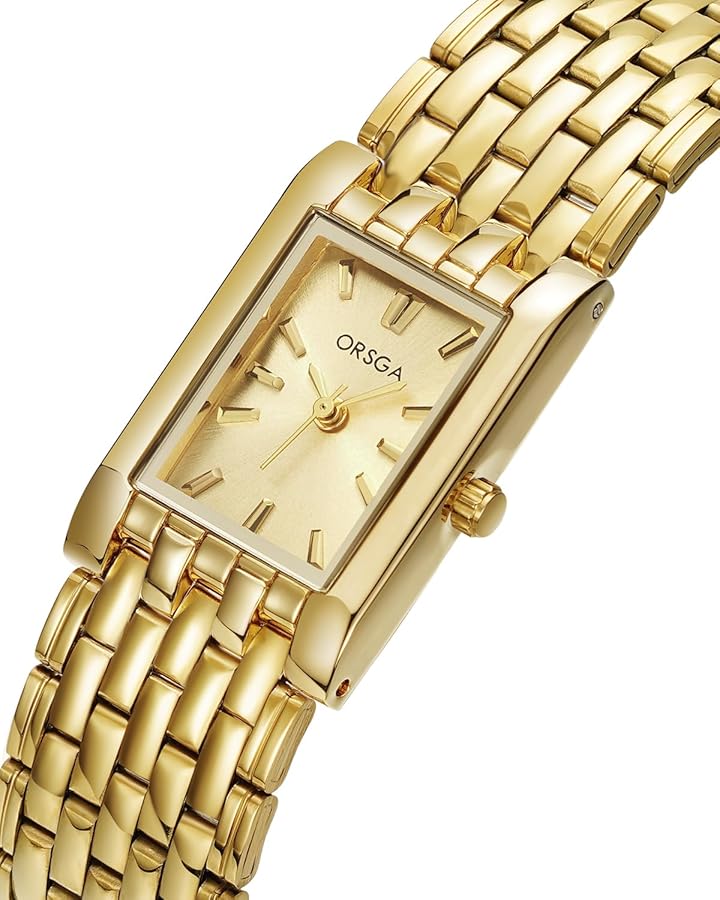 Orologio Da Donna CIVO - Quadrante Rettangolare, Cinturino Acciaio Oro/Argento, Impermeabile - Foto 10