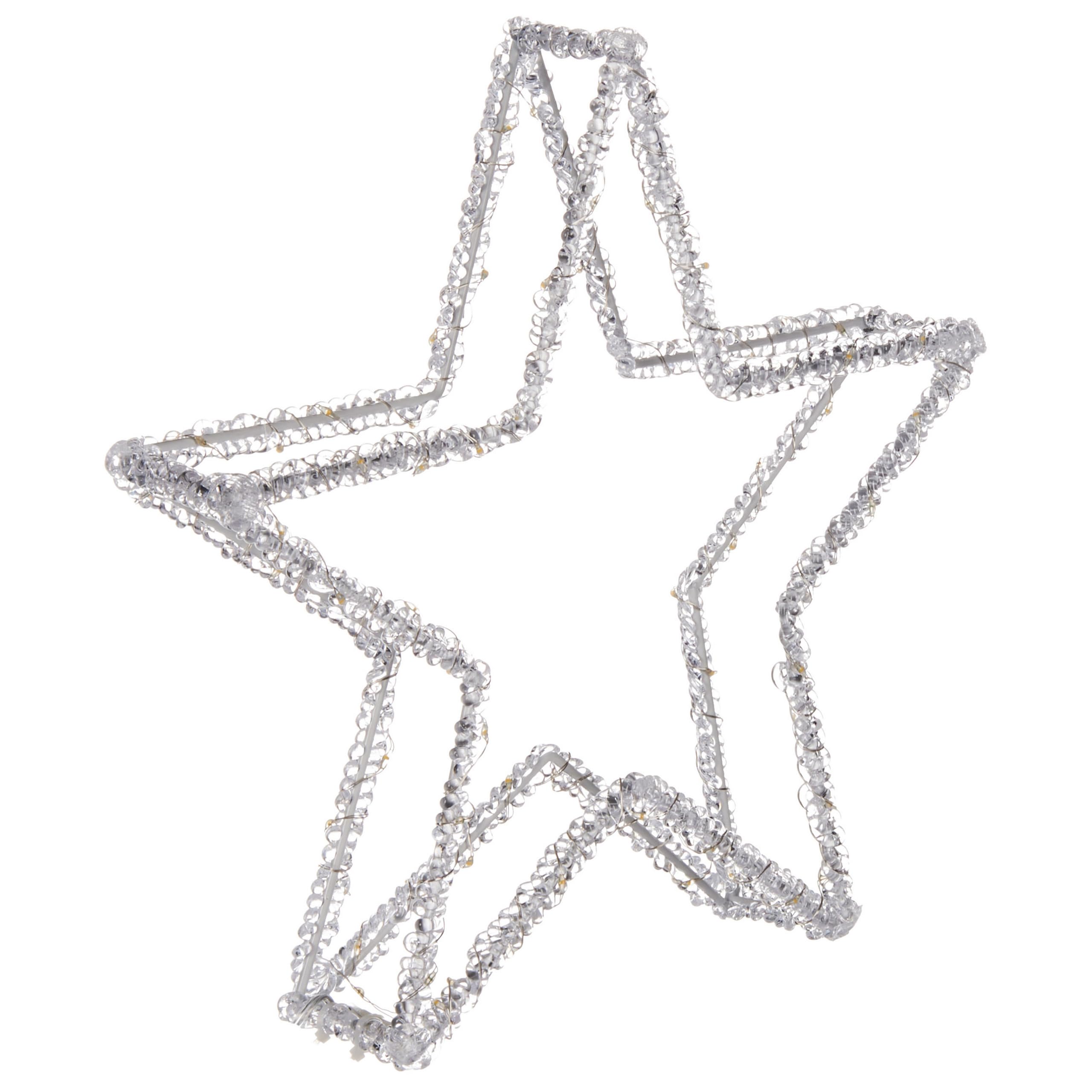 Beliani Out- & Indoor Weihnachtsbeleuchtung LED Acryl Sternform weiß mit Kabel Simo