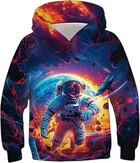 Boys Girls Hoodies 3D Printed Hooded Sweatshirts Casual Long Sleeve Pullover with Pocket for 6-16 Years - Buy now