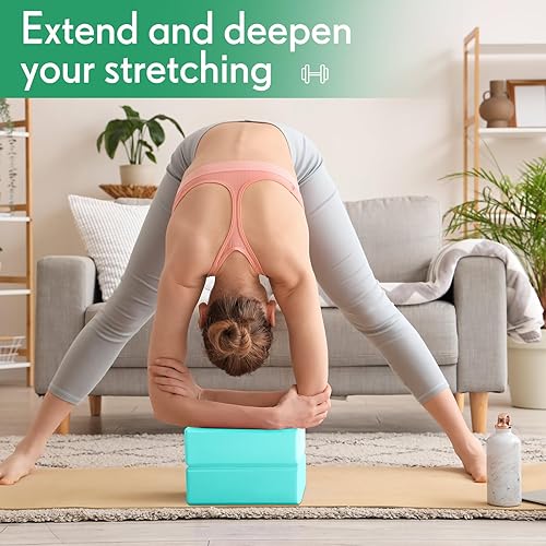 Miniatura 5 de Paquete de 4 bloques de yoga antideslizantes para pilates, bloques de espuma de ladrillo para pilates, danza, gimnasia, entrenamiento, fitness,