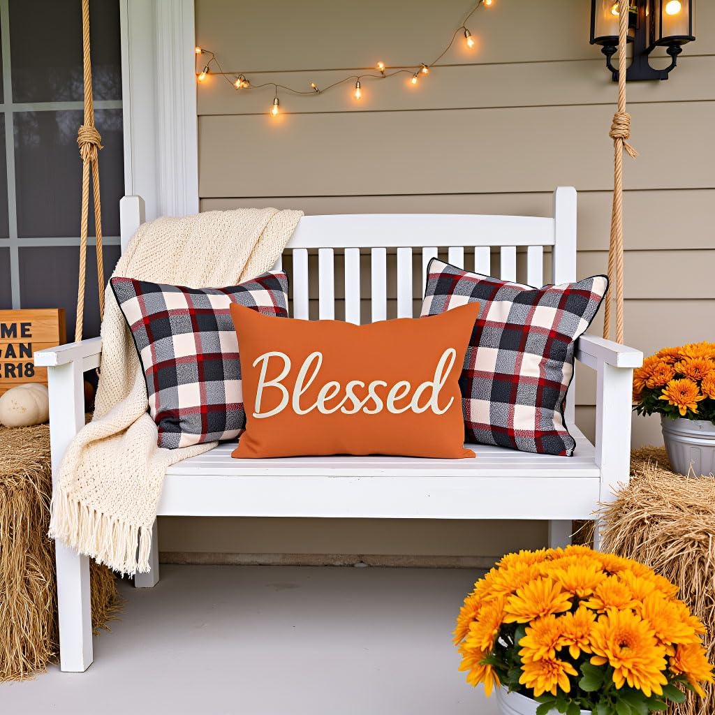 Orange Pillow Covers 12x20 Inch – Blessed image 3