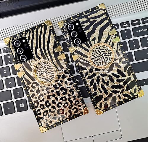 Miniatura 4 de Funda para Samsung Galaxy A52, diseño de caja de lujo para mujeres y niñas, diseño de caja dorada con purpurina dorada, diseño de leopardo, funda