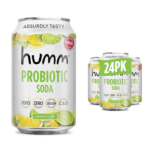 Miniatura 20 de Humm Paquete variado de refrescos probióticos espumosos, crema de limón y bayas, cero azúcar, cero calorías, 2 mil millones de probióticos, vitamina