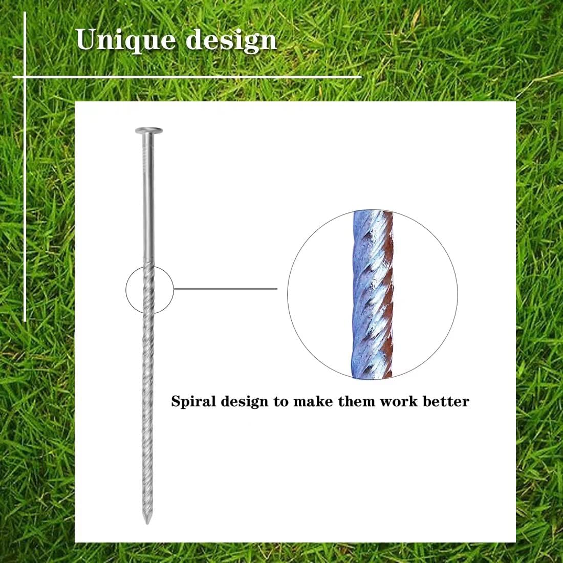 4 Count Outdoor Rv Rug Stakes, Stainless Steel Spiral Patio Mats Stakes, Used for Fixing Rugs, Tents, Tarps, and RV Mats,Rv Camping Accessories for Outside,Camper Must Haves