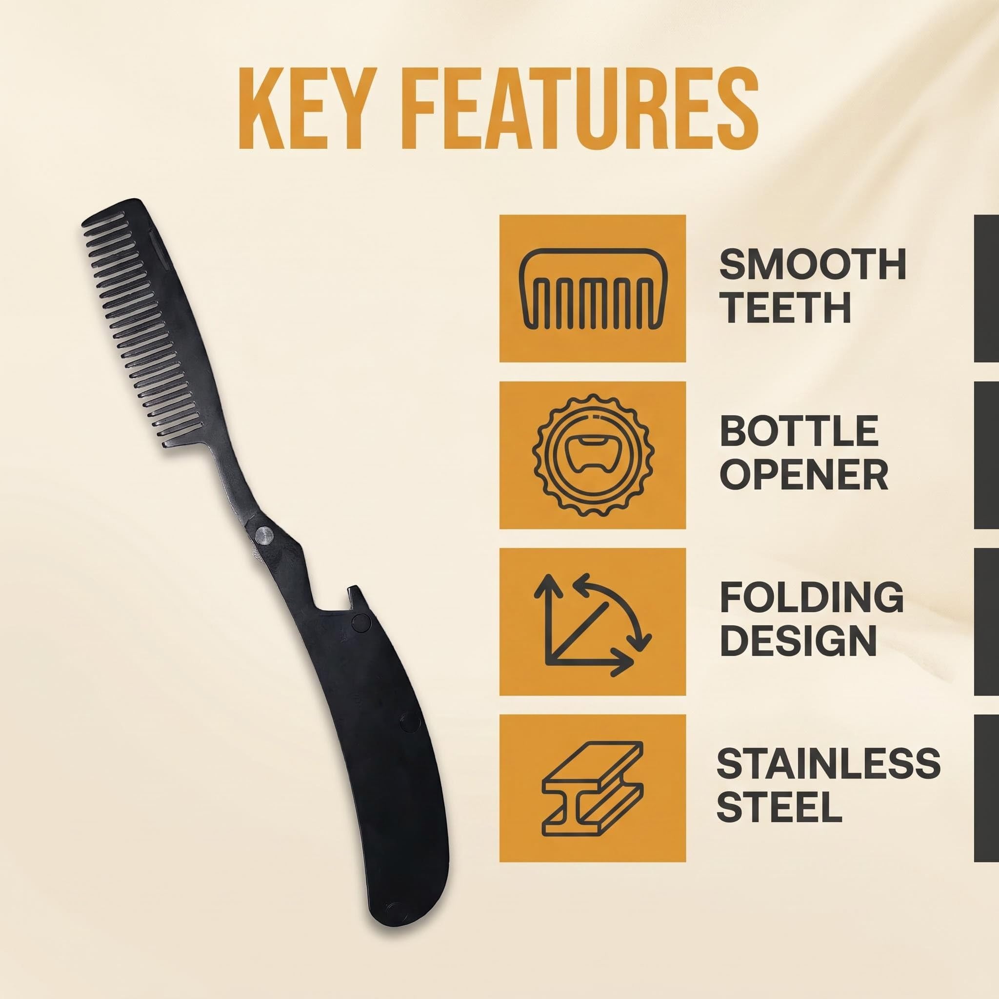 Set di 6 pettini pieghevoli per barba con apriscatole, da uomo, tascabili, per capelli, baffi, regalo per testimone, pettine districante per la toelettatura, per bomboniere di nozze
