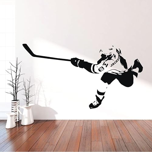 Miniatura 8 de Hockey Wall Decor - Personalized Player Shooting Puck - Vinyl Sticker For Teen, Boy's Bedroom or Playroom - Sports Decorations