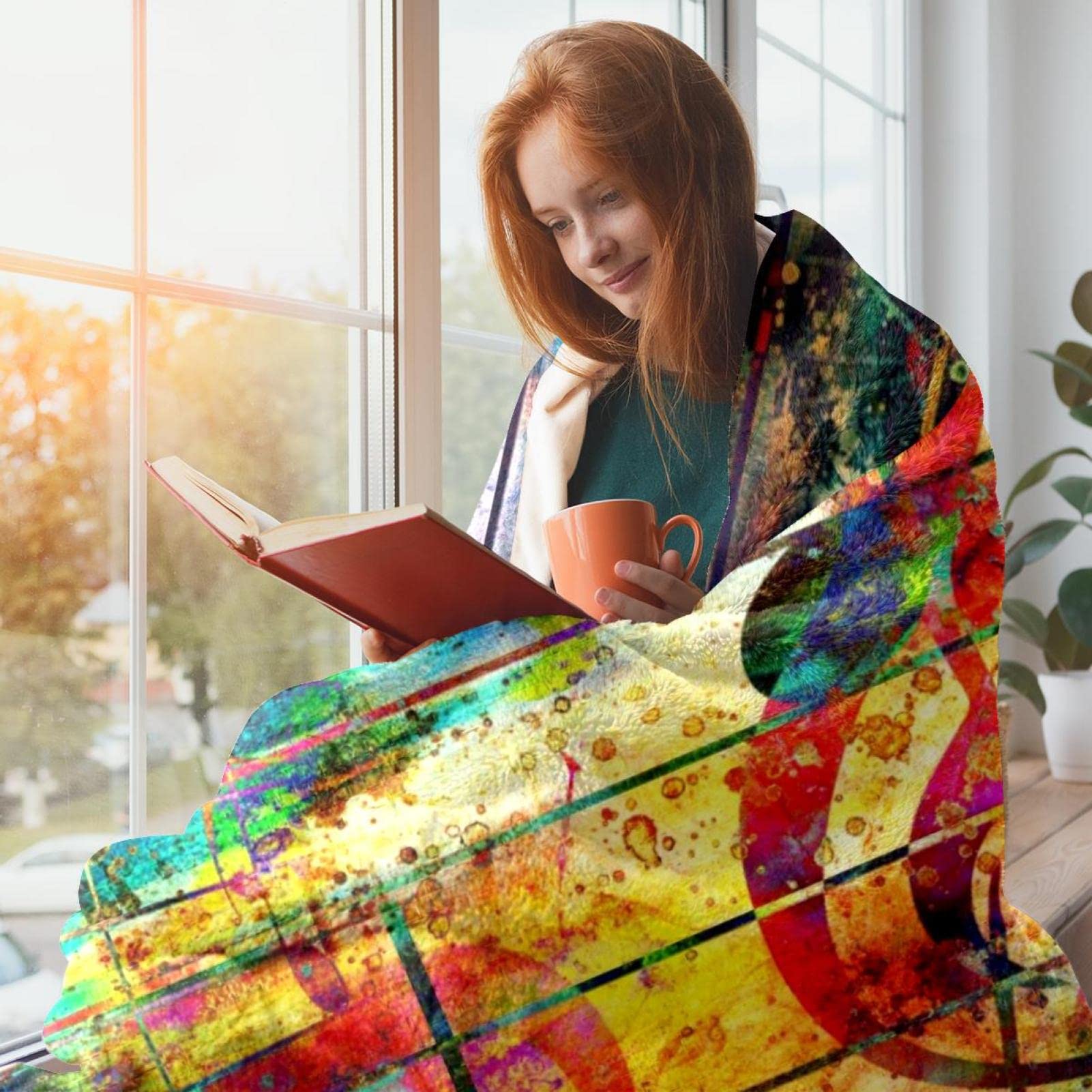 Coperta in pile con musiche multi retrò per divano, divano o letto, accoglienti coperte morbide
