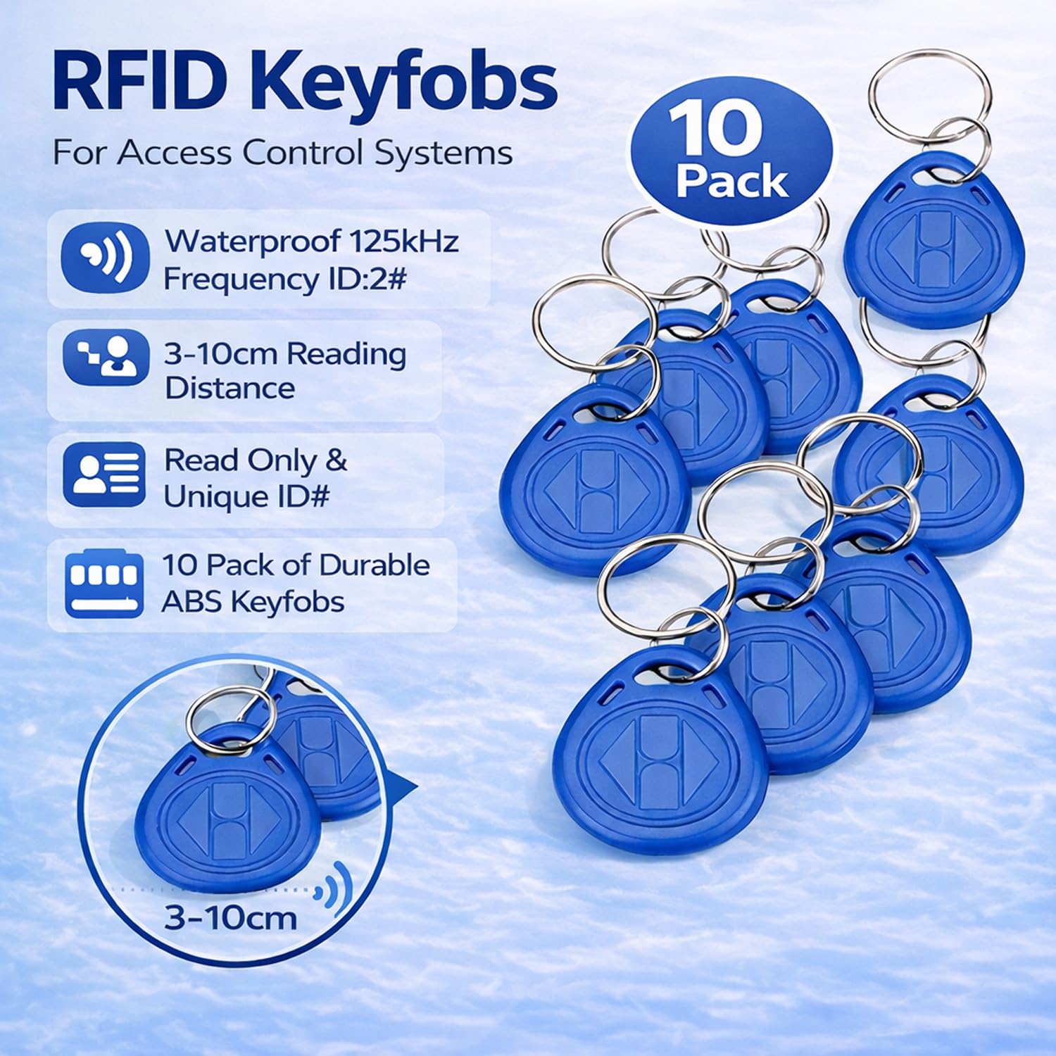 Zutrittskontrolle RFID – Zutrittskontroller mit Doppelfrequenz (ID + IC / NFC), Codeschloss mit beleuchteter Tastatur, IP68 wasserdicht, DC 12–24V, für Wohnung, Büro und Tor, + 10 Tag 125 kHz(2)