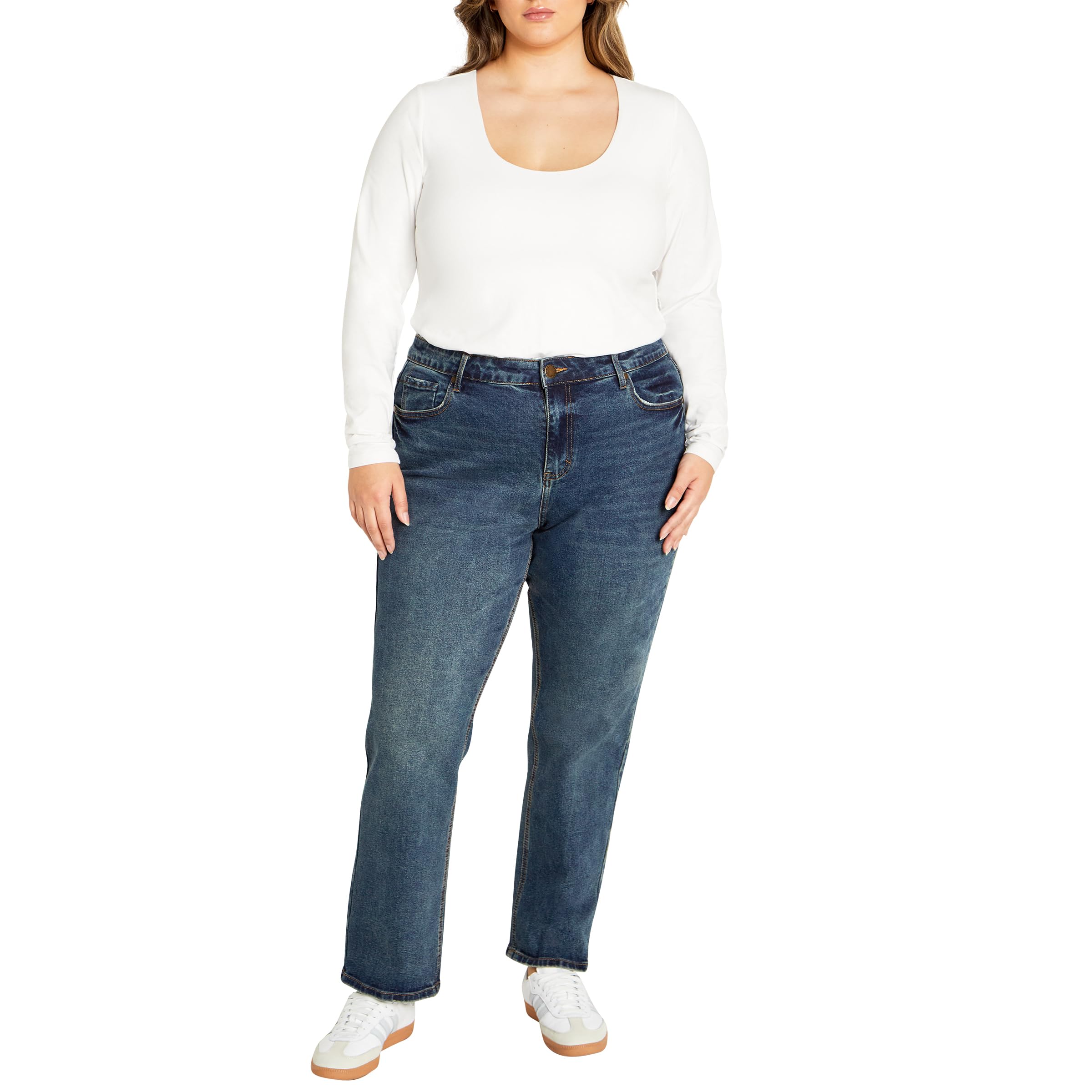 City Chic Women's Plus Size Jean Amira Straight