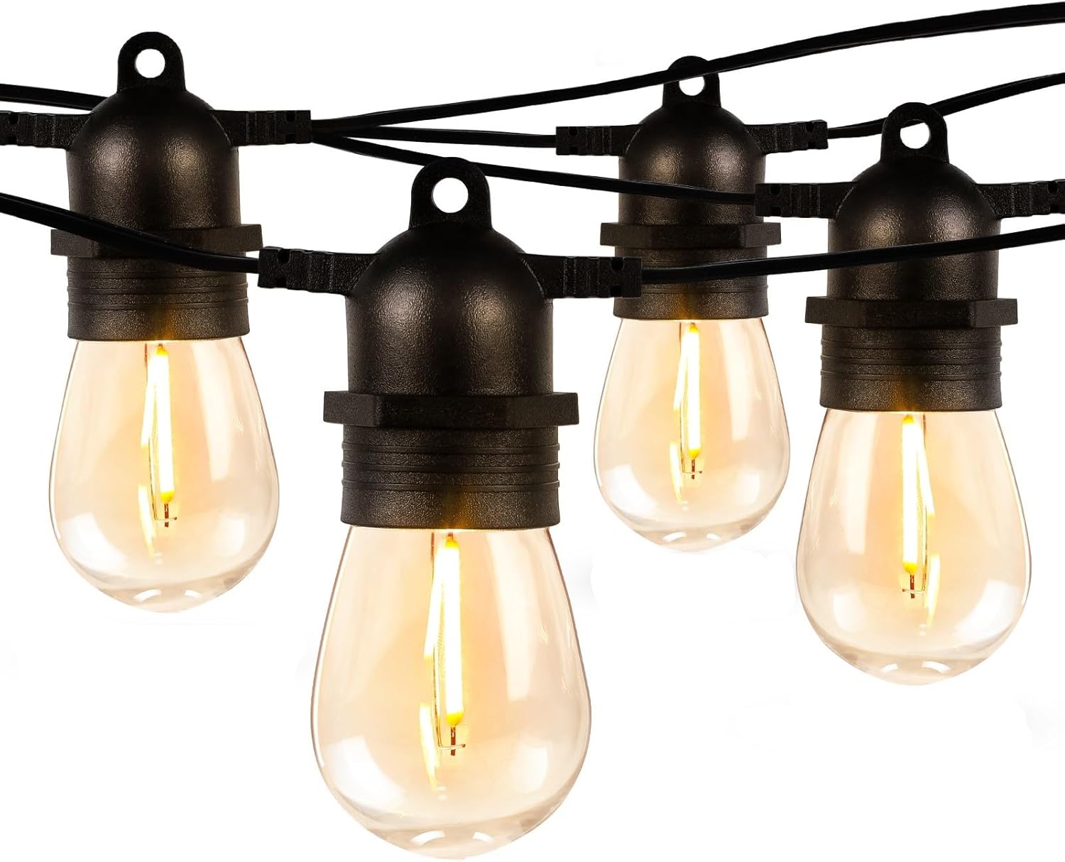 Lepro 50FT Outdoor String Lights, S14 Hanging Patio Lights with 15+1 Waterproof LED Edison Bulbs, Shatterproof String Lighting for Backyard Garden Balcony Party Decor, 2700K Warm White Lepro 50FT Outdoor String Lights, S14 Hanging Patio Lights with 15+1 Waterproof LED Edison Bulbs, Shatterproof String Lighting for Backyard Garden Balcony Party Decor, 2700K Warm White