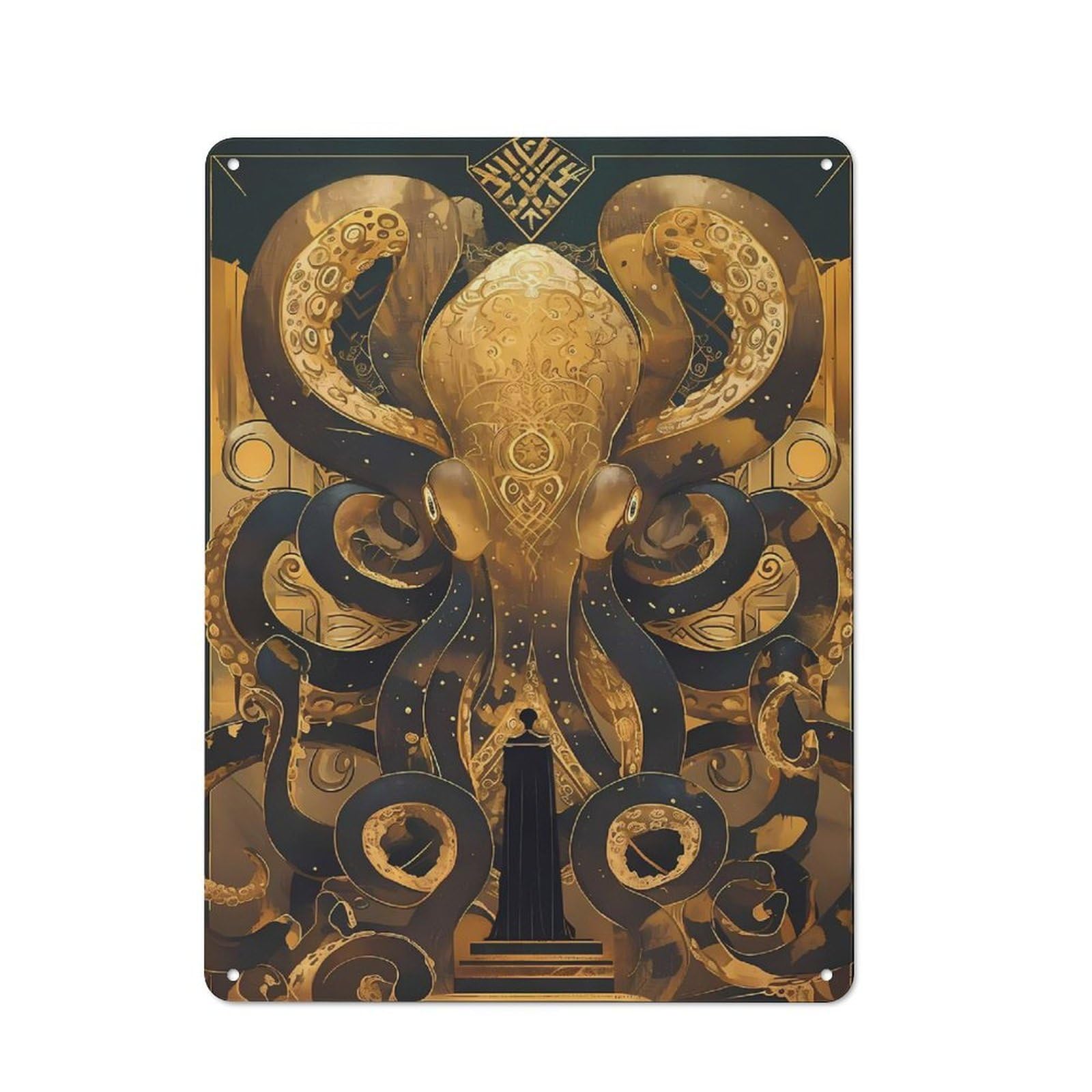 Junmoney Style-13 Kraken Worshiper Vintage Tin Sign 40X30cm For Lounge Or Reading Corner, For Reading Corner Decorators