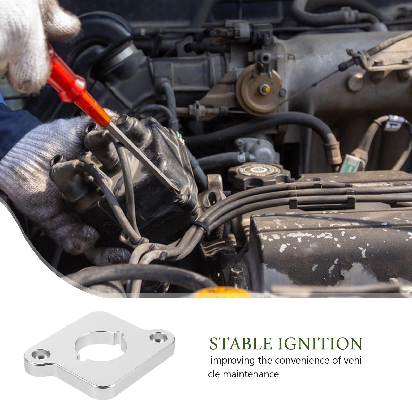 OUNONA Distanziale per Auto Billet Adattatore per Coilpack Piastre di Ricambio per Auto in Argento Billet Parti di Accensione Miglioramento delle Prestazioni Compatibili con Veicoli