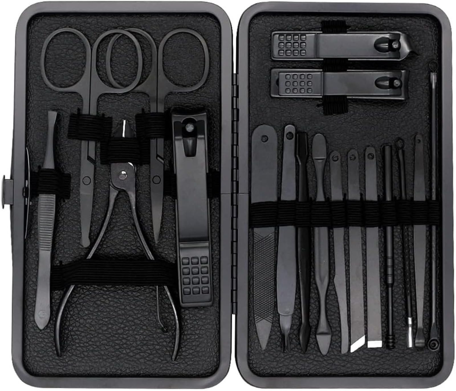 Ensemble de manucure Coupe-Ongles Outils ménage 18 pièces en Acier Inoxydable Oreille cuillère Coupe-Ongles Ciseaux Kit for Outils de manucure