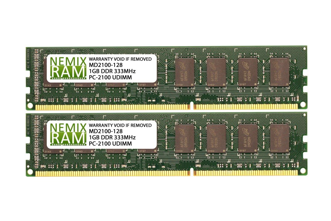 NEMIX RAM 2GB (2X1GB) DDR 266MHZ PC2100 2Rx8 2.5V 184-PIN Non-ECC UDIMM Unbuffered Desktop Memory KIT at NEMIX RAM 2GB (2X1GB) DDR 266MHZ PC2100 2Rx8 2.5V 184-PIN Non-ECC UDIMM Unbuffered Desktop Memory KIT at