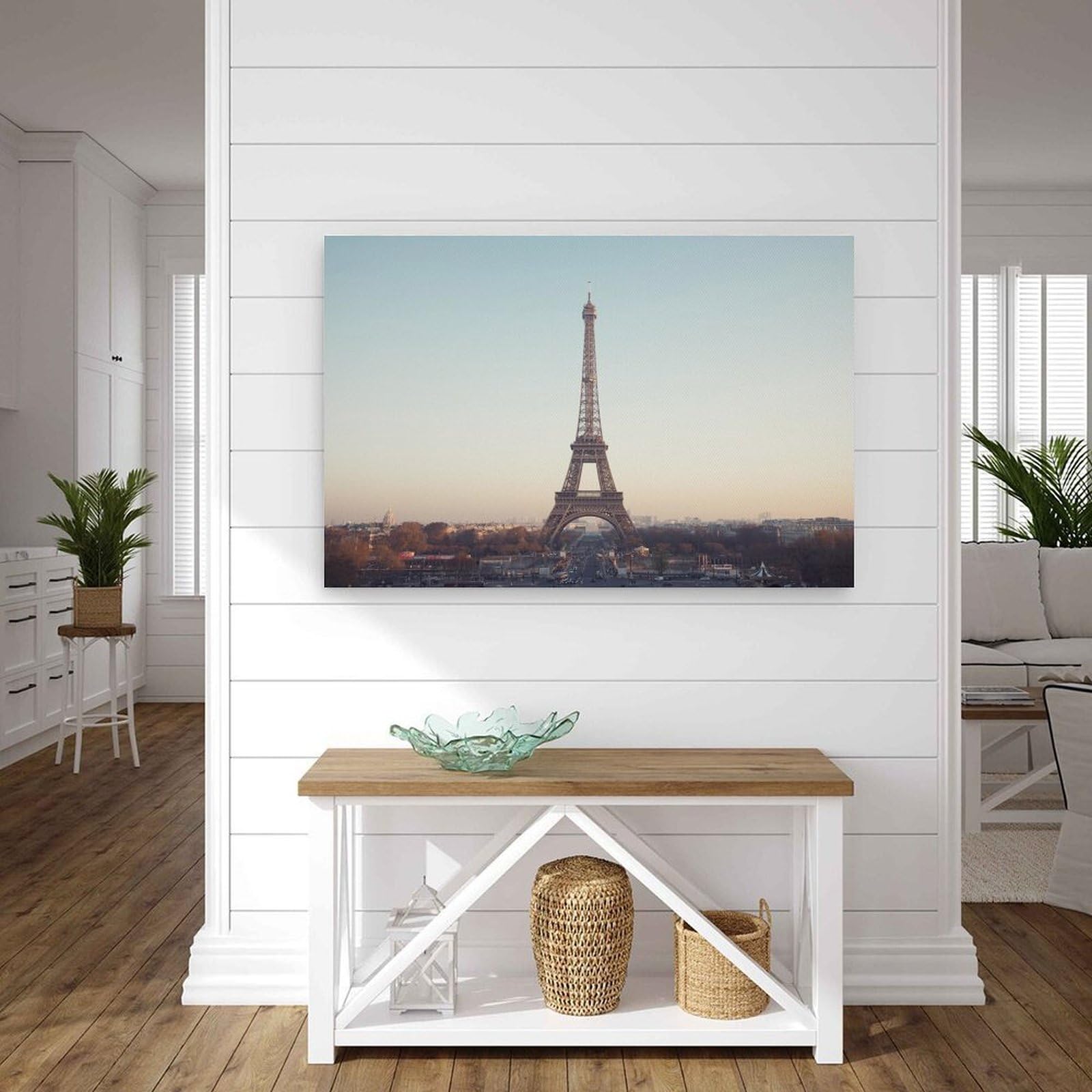 Eiffel Tower Paris Scenic Canvas Poster Modern Poster Decorativo Cuadro Lienzo Cuadro Cuadro para Salón Dormitorio Moderno Mural para Habitaciones Familiares, Impresiones de 40 x 60 cm