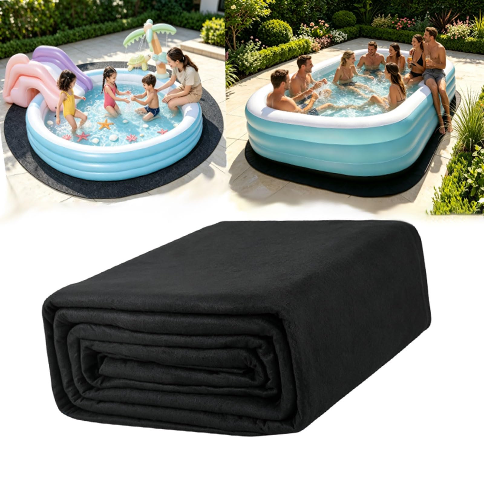 Alfombrilla Para Suelo De Piscina, Protector Exterior Antideslizante | Alfombrilla para piscina antideslizante de alta resistencia,Protege el césped y el liner de perforaciones