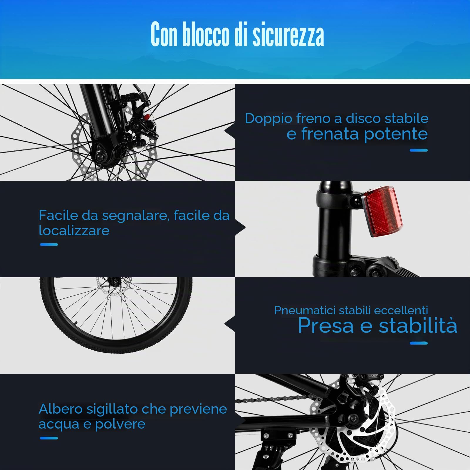 MccoMMon Mountain bike 26 pollici, bicicletta pieghevole a 21 marce, mountain bike pieghevole in acciaio di alta qualità con freni a disco ammortizzanti, mountain bike portatile per uomini e donne