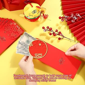 Amazon | Pajean 20枚 中国旧正月レッド封筒 ウェディングレッド