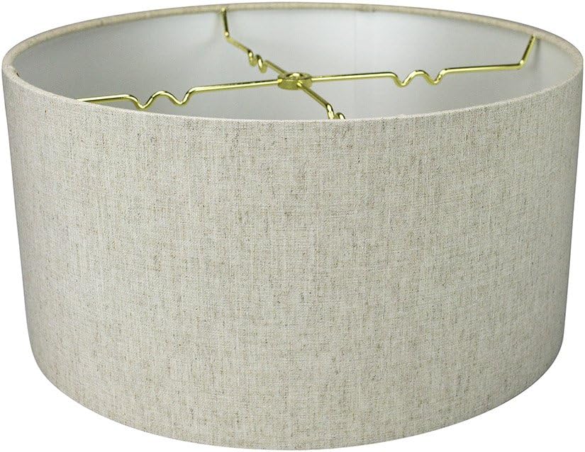 14x14x7 Textured Oatmeal Hardback Drum Lampshade - Perfect for floor or larger table lamps - Pair with a Swag cord for an easy pendant