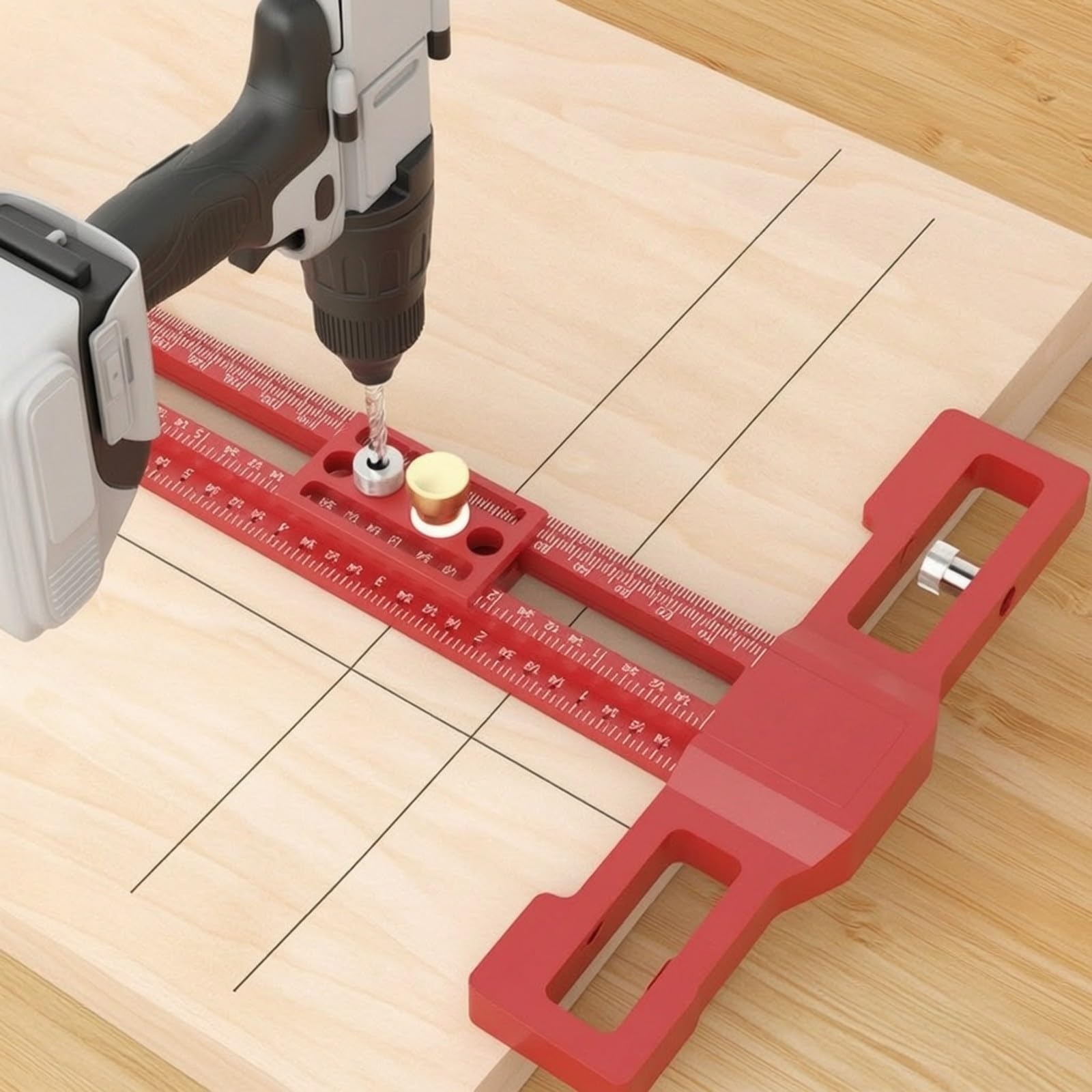 LOVIVER Règle Traçage Verrillage Sécurisé Graduation Métrique Impériale, Équerre Blocs Clisn, Multifonctionnel, Équerre Menuisier, Bricoleurs, Tiroir Coulissant 24 Pouces