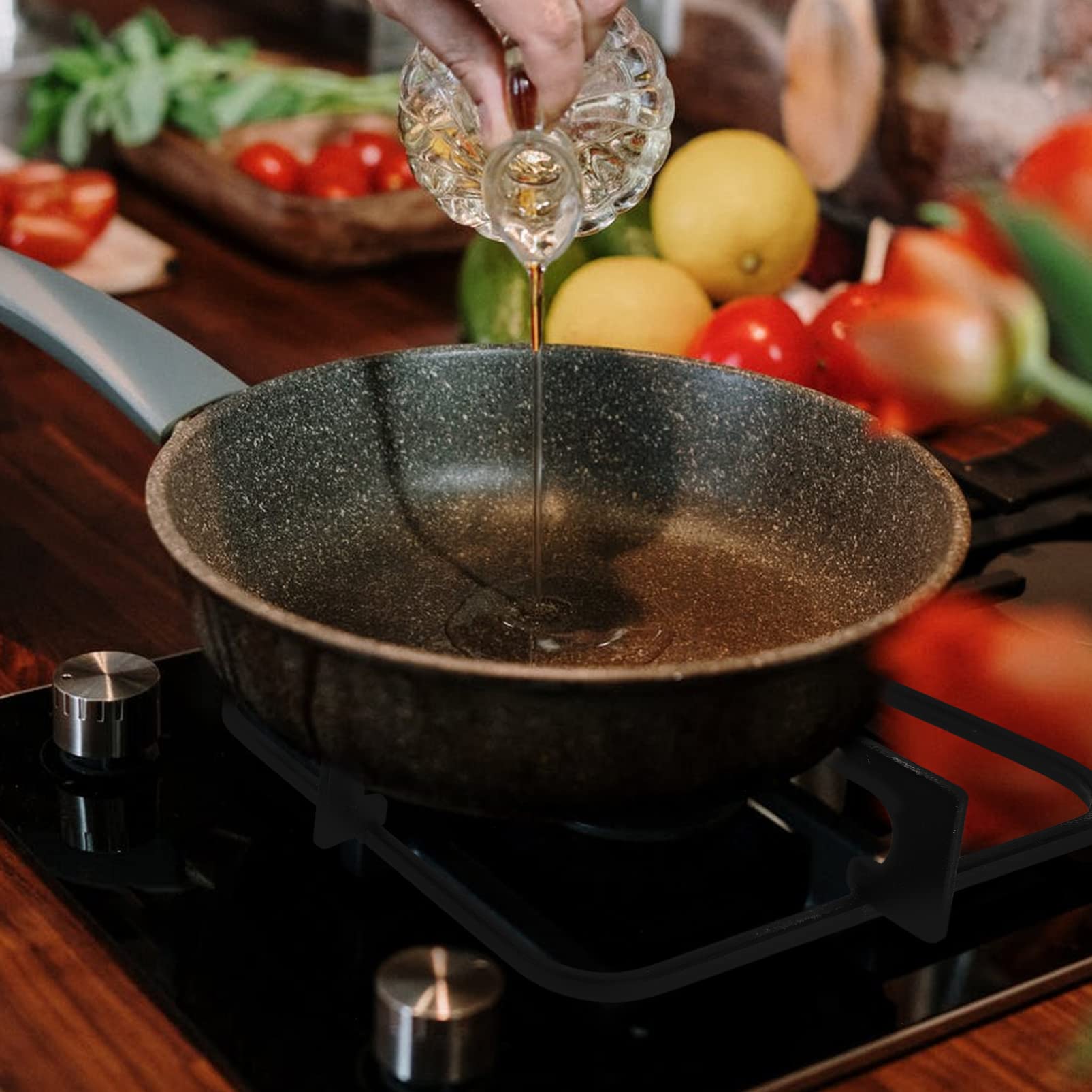 Cabilock Ring de Soporte de Wok de Hierro Fundido Universal Antideslizante de Gas Anillo Reductor Fundición de Hierro Fundido Estufa de Estufa de Gas Accesorios para Cocina Wok