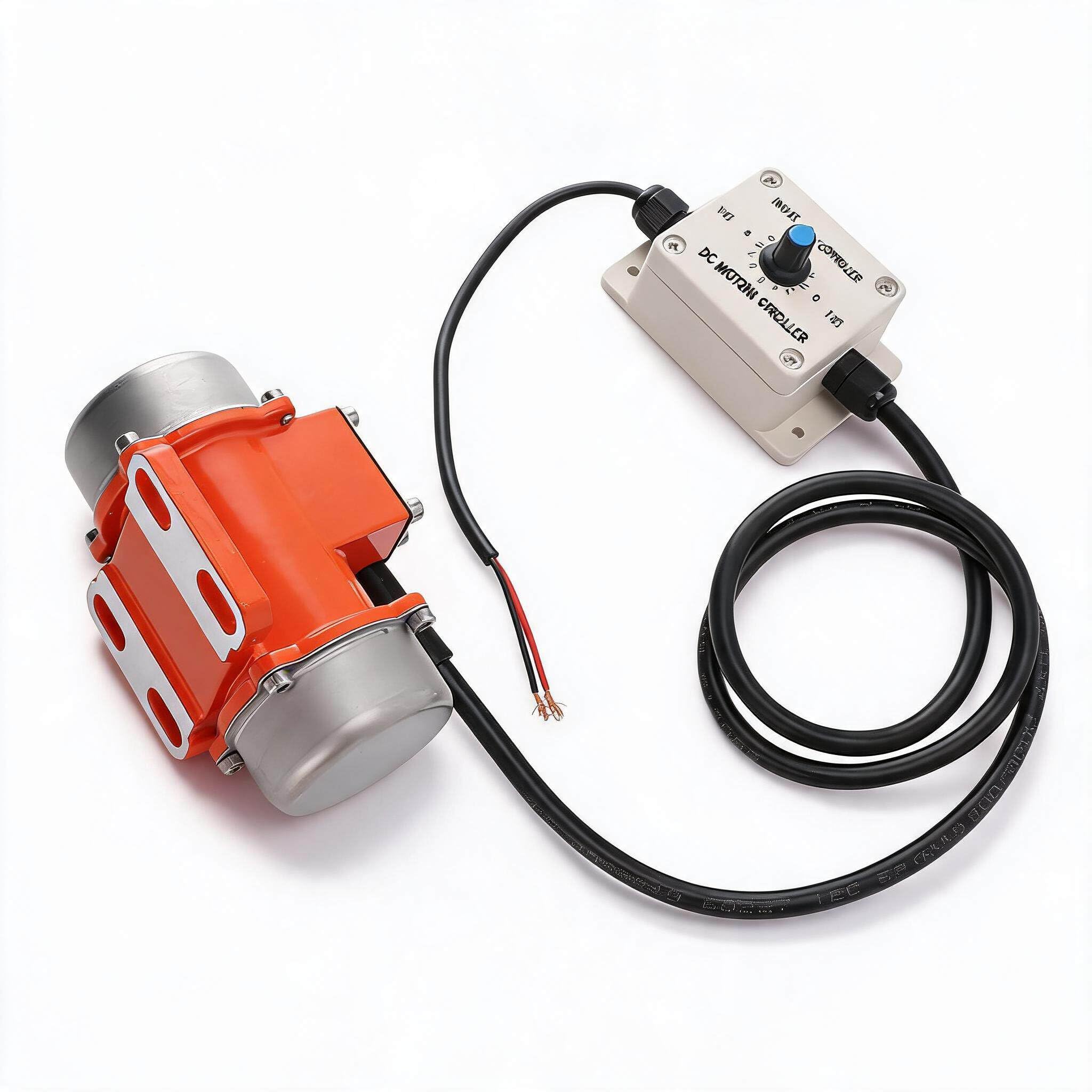 DC Vibrations Motor, Beton Vibrator Vibrations Motor mit Drehzahl Regler DC 24V Bürsten los IP65 Aluminium Legierung Elektrischer Beton Vibrations Motor (15W)
