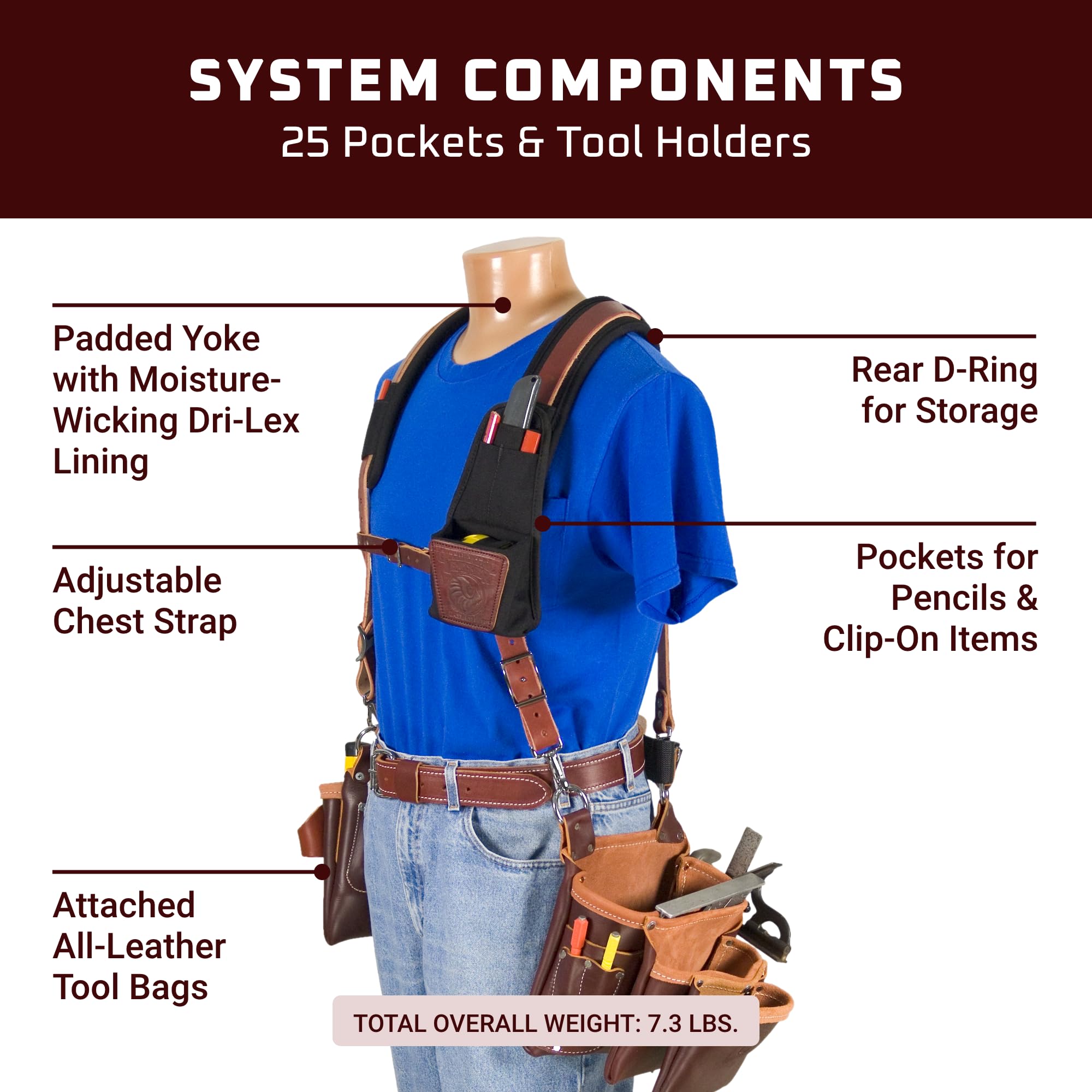 Occidental Leather Stronghold Beltless 6 Bag Framer Suspension