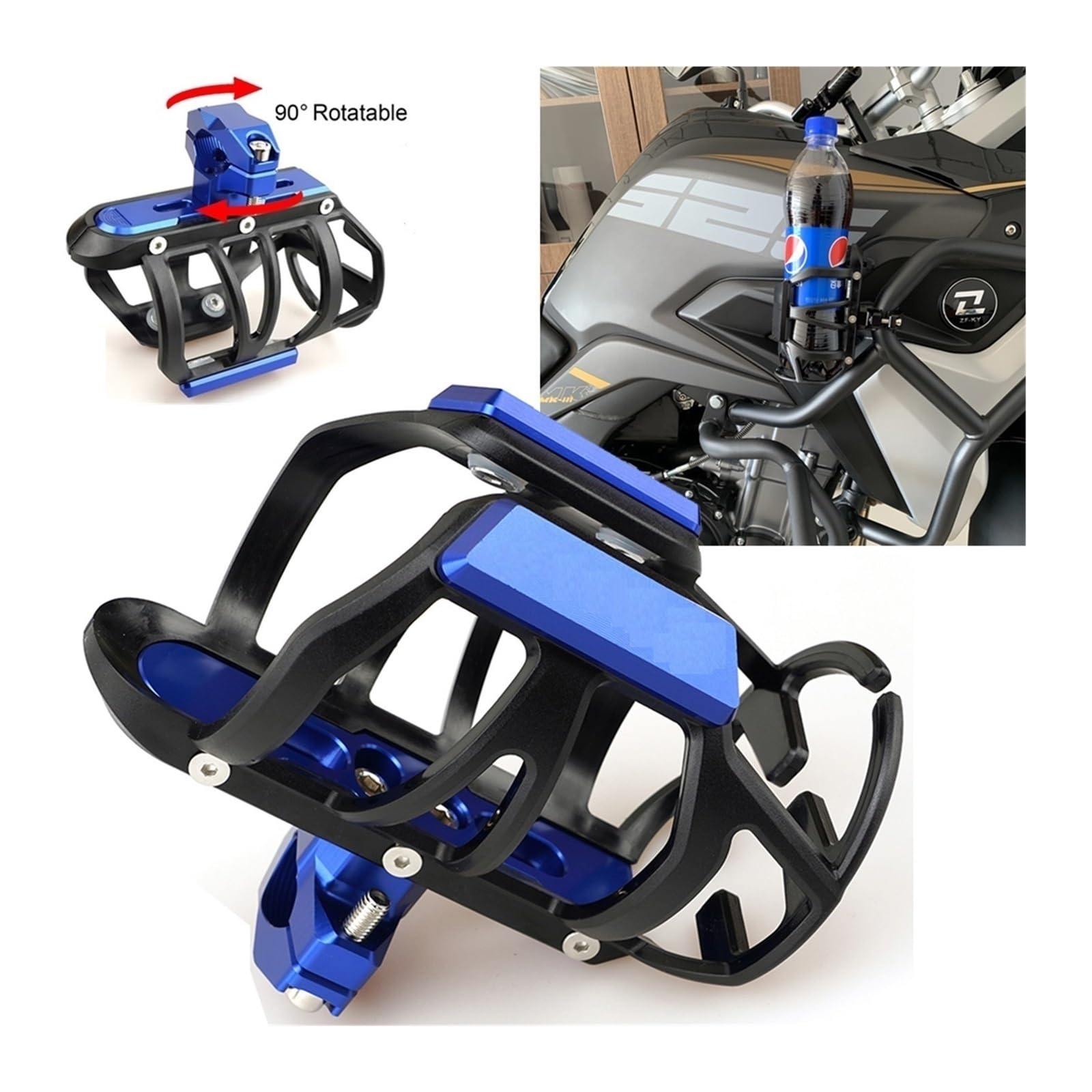per BMW GS Adventure R1200GS GS R 1250 1300 750 Accessori per motociclette Portabevande Portaborraccia Portabollitore(Nero)