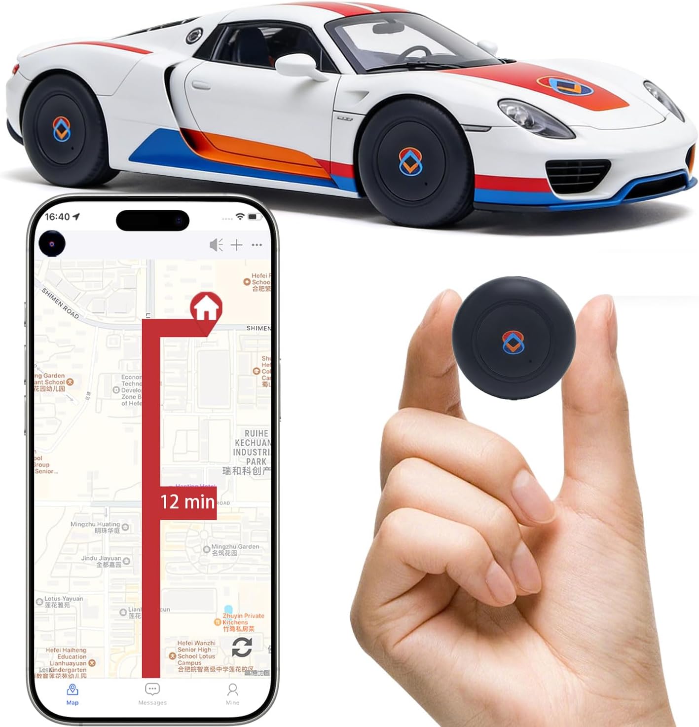 GPS Tracker for Vehicles, Cars, Motorcycles & Fleet - Real-Time Portable Magnetic Tracking Device, No Monthly Fee No Subscription, Global Coverage Location Tracker for Car Kids, Elderly, Pets & Assets