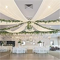 Vista 72 de Ivory Ceiling Drapes 6 Panels 5ftx10ft Wedding Arch Draping Fabric Chiffon Wedding Drapes Curtain Decorations with Rod Pocket