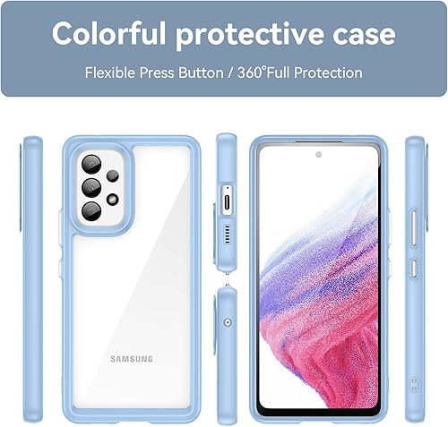 Miniatura 2 de Funda para Samsung Galaxy A53, delgada, a prueba de caídas, grado militar protege de caídasarañazoshuellas dactilares Parte trasera de acrílico