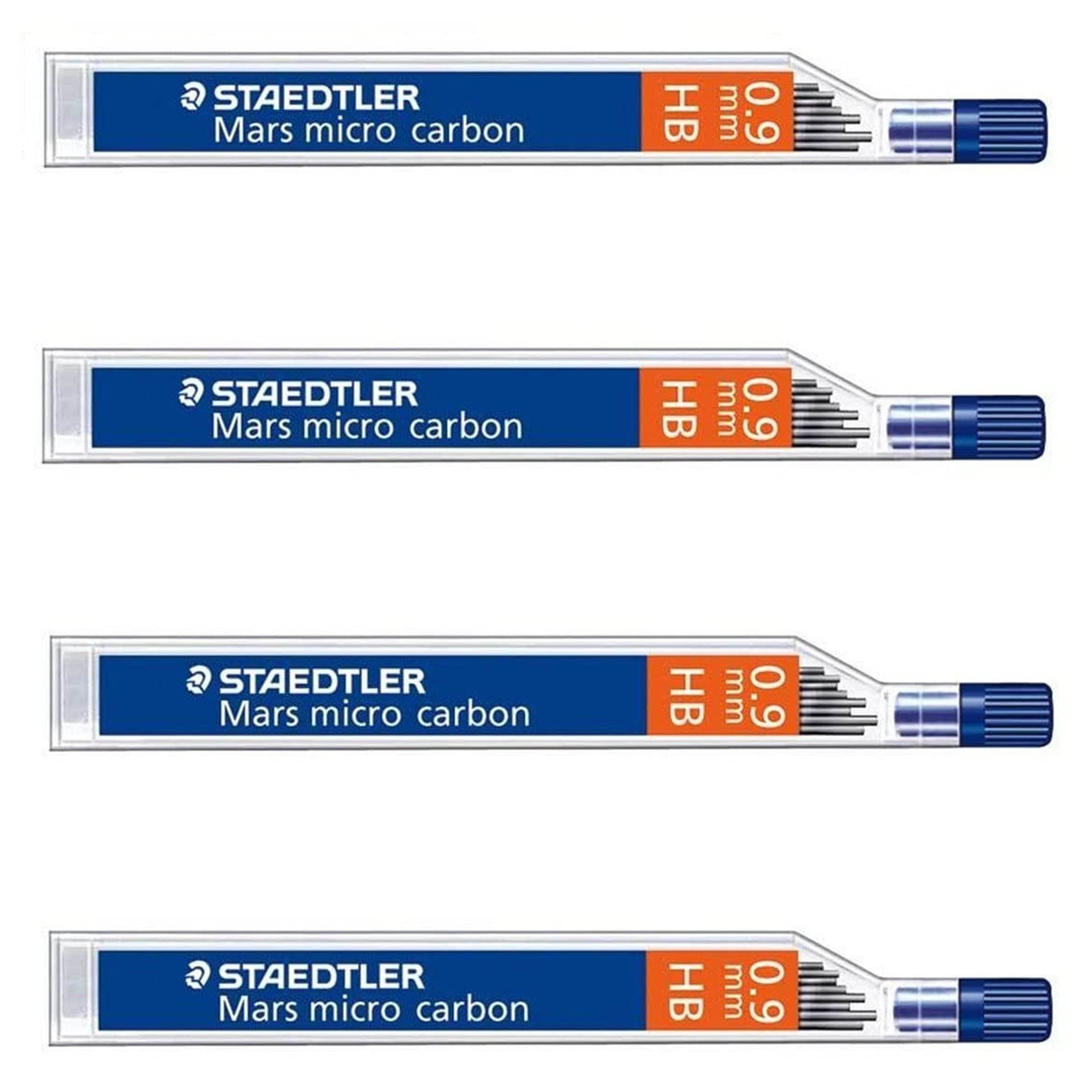 STAEDTLER Mars Micro Carbon 250 0.9mm HB - Pencil Lead Refills - 4 Tubes/Packs (48 Leads) HB, grey