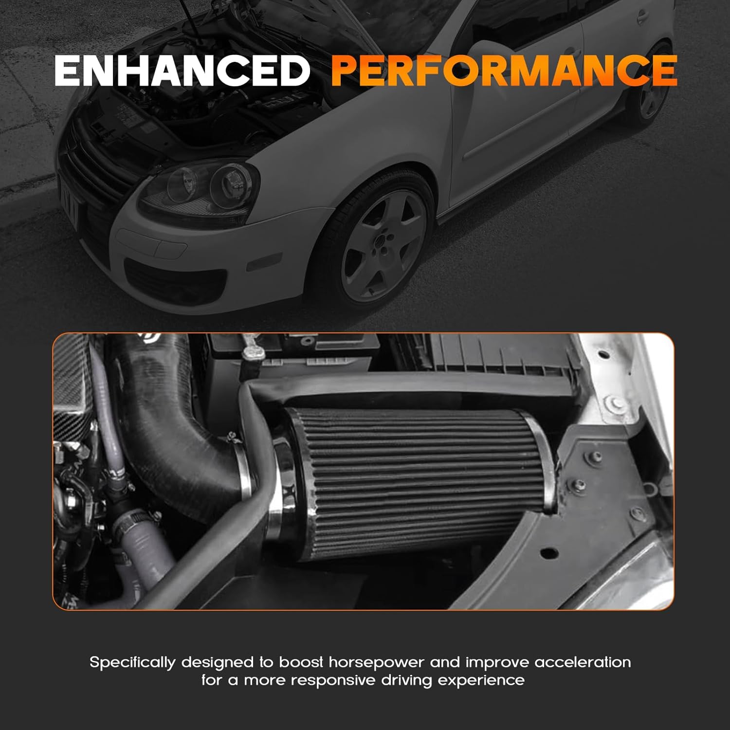 3/3.5/4 Inch High Performance Cone Air Filter,76mm 89mm 101mm Universal Clamp,On Washable & Reusable Closed Top Cool Air Intake Filter for Cars,Racing Sport Vehicles,Black