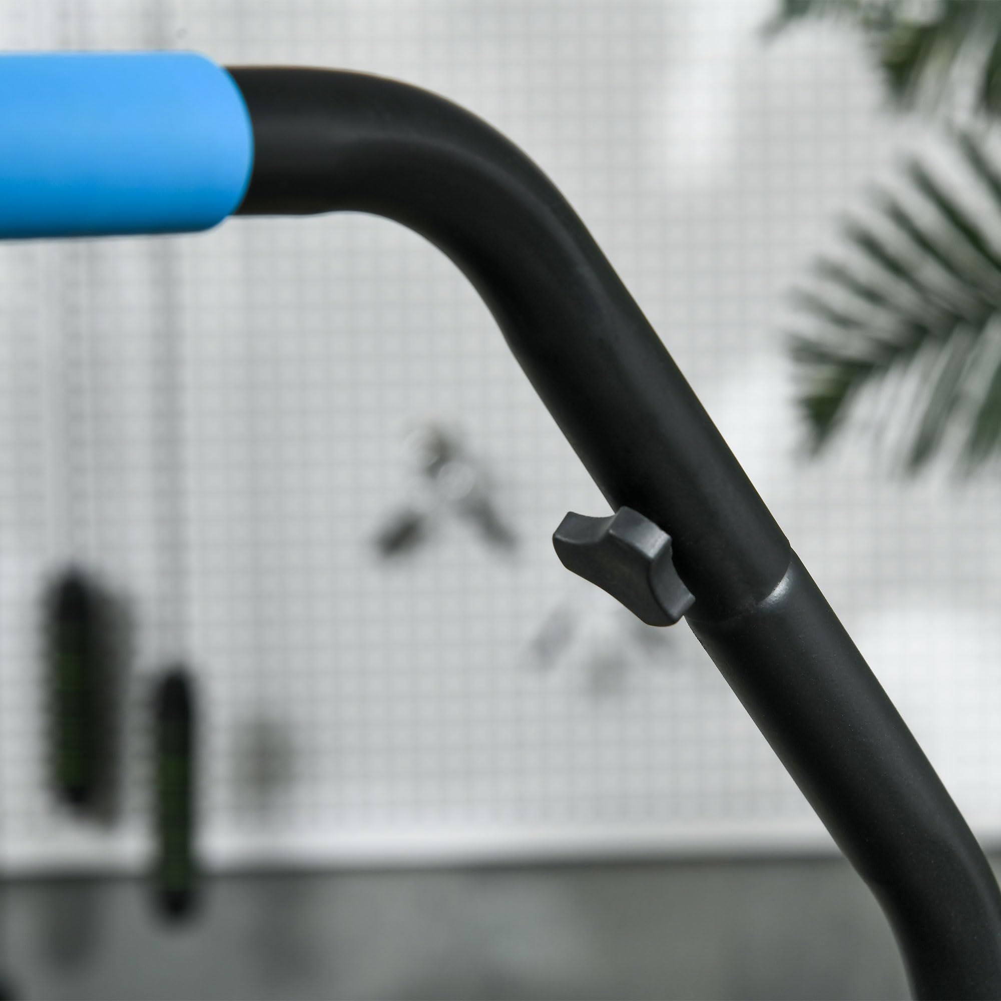 HOMCOM Trampolino Elastico per Adulti Ø102/114cm Pieghevole con Maniglia Regolabile, Tappeto Elastico a Molle Bunge, in Acciaio e PP