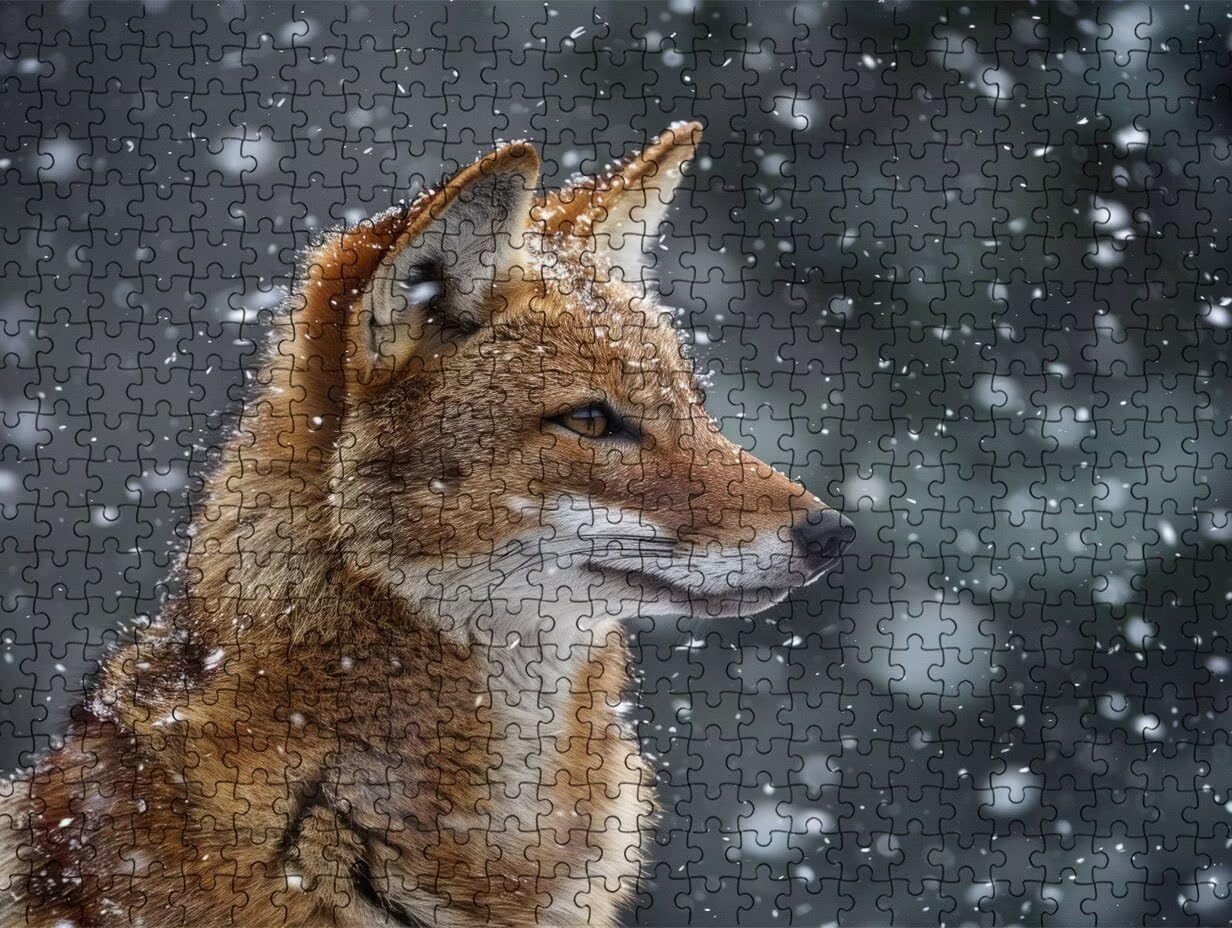 Puzzle 3000 sztuk, lisy śnieg puzzle dla dorosłych, łamigłówki, wyzwanie dekoracja puzzle, rozrywka gra edukacyjna dla całej rodziny, na prezent dekoracja R7KH-330