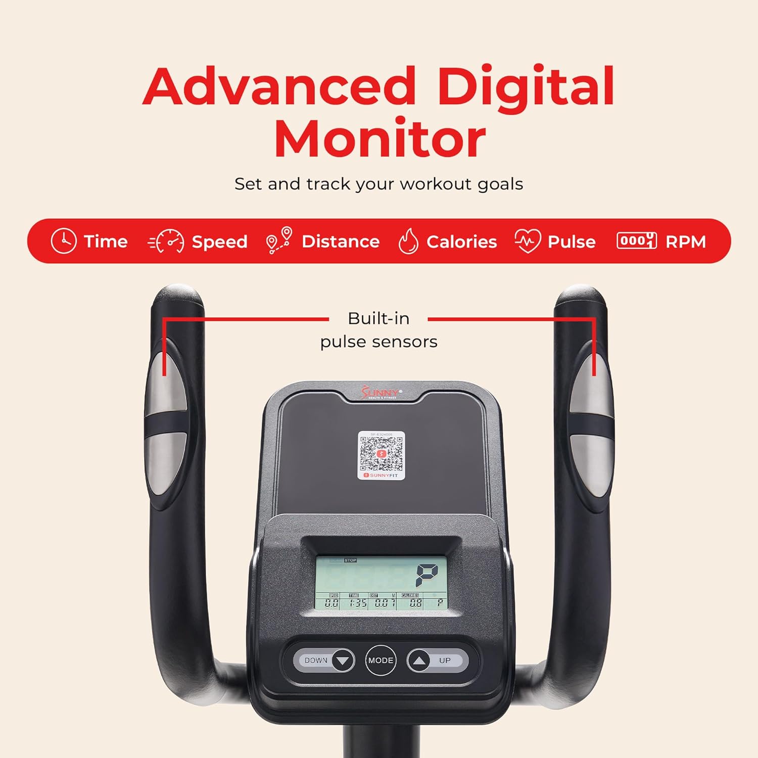 Sunny Health &Amp; Fitness Smart Upright Elliptical W/Pulse Sens...