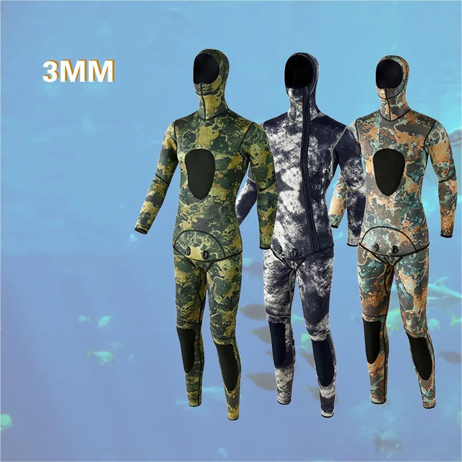 Tuta da Snorkeling Muta da Sub in Neoprene da 3 mm, Due Pezzi, for Surf, Snorkeling, Kayak, Pesca Subacquea, for Adulti, Immersioni, Caccia Subacquea, Nuoto, Immersioni subacquee(Blue,XL)