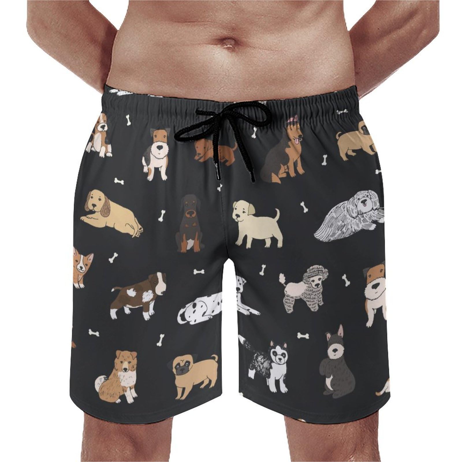 VYJLOO Mens Swim Trunks Dog Swim Shorts Quick Dry Bathing Suits Swimwear Board Shorts