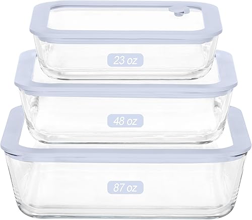 Miniatura 11 de Juego de recipientes de vidrio para alimentos Urban Green con tapa de vidrio, 4 paquetes, recipientes de almacenamiento de alimentos con tapa Verde