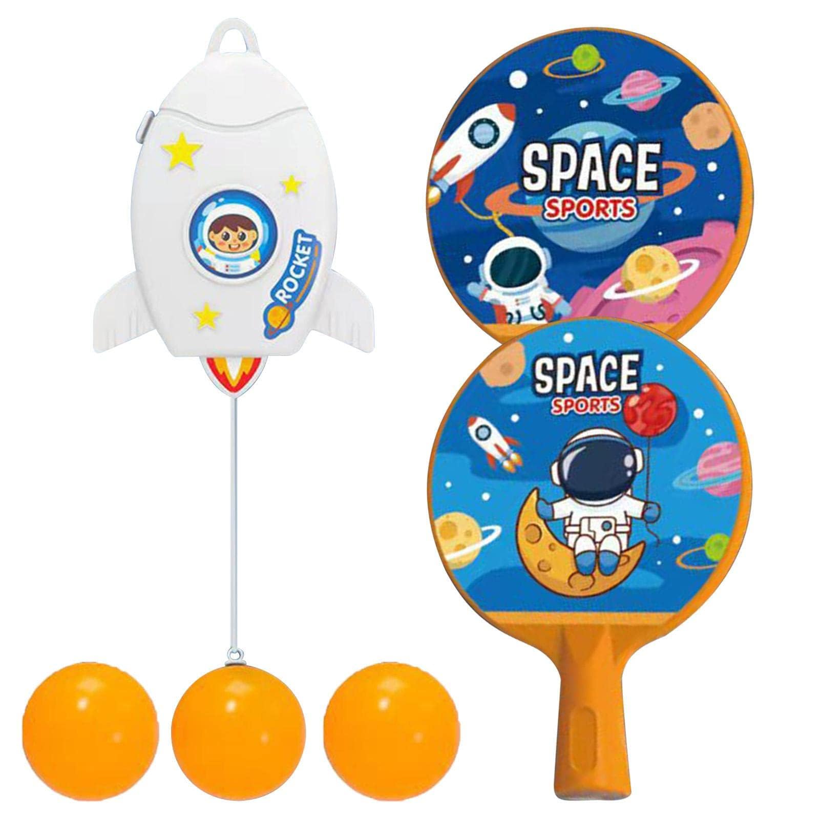 Indoor Hanging Table Tennis for Kids, Portable Table Tennis Trainer, Table Tennis Parent-Child Interactive Game Toy Exerciser, Hanging Pingpong Balls Training Sparring Device, Outer Space Theme