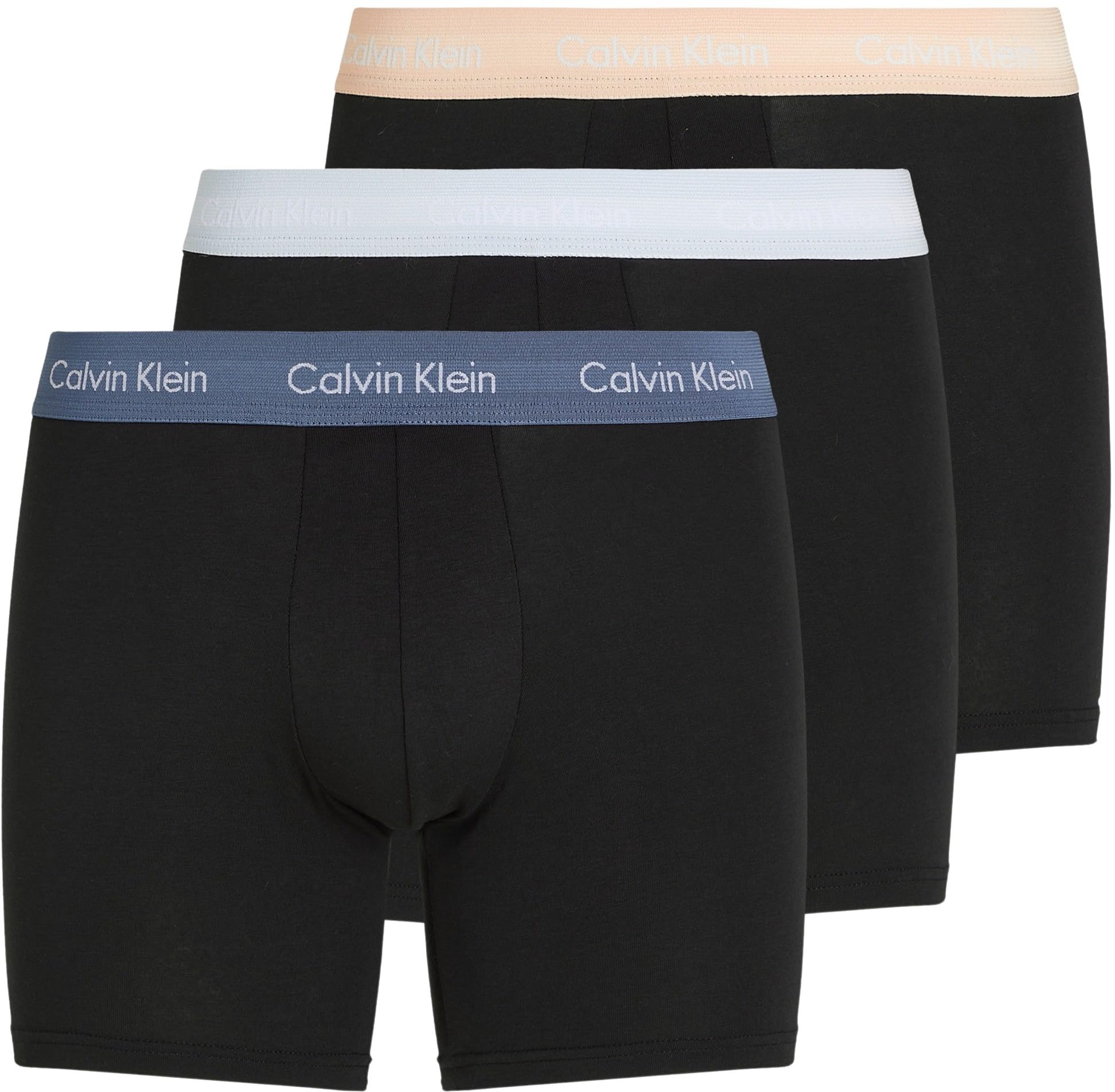 Calvin Klein Pack-3 Boxers Tessuto Traspirante e Parte Anteriore Anatomica NB1770A Uomo