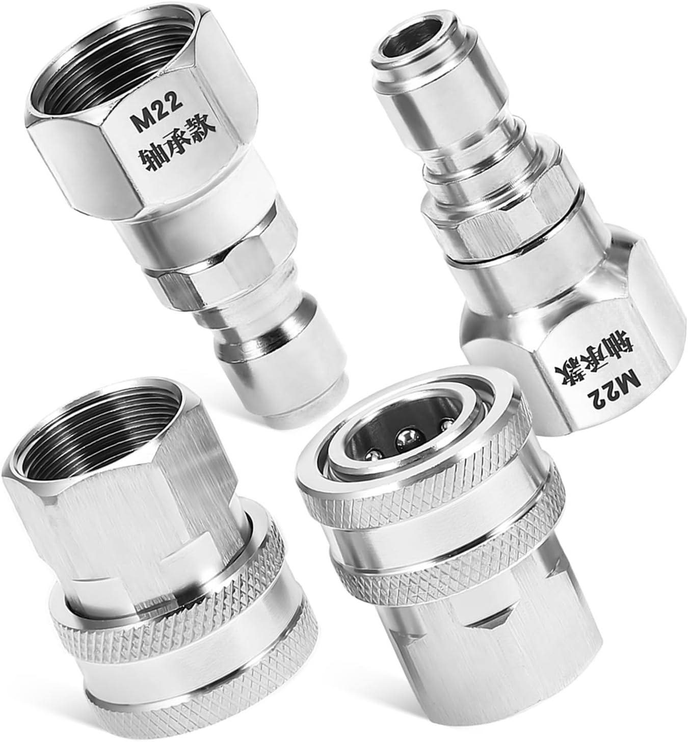 SEWACC 2 Sets 3/8 Stainless Steel Pressure Washer Swivel Connector with Female Thread Quick Connect Fittings for Hoses and Sprayers Secure Installation and Precise Connection