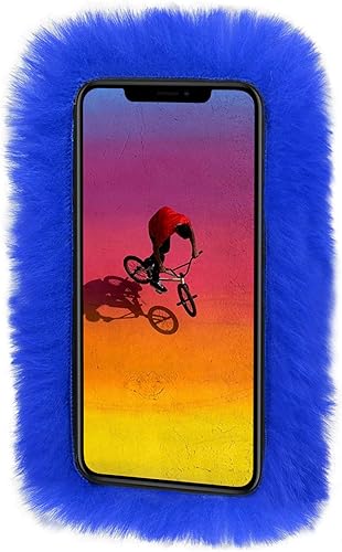 Miniatura 3 de LCHDA Funda de felpa para iPhone 7iPhone 8, funda de piel de conejo, funda mullida y esponjosa para niñas, lindo pelo cálido de invierno, funda