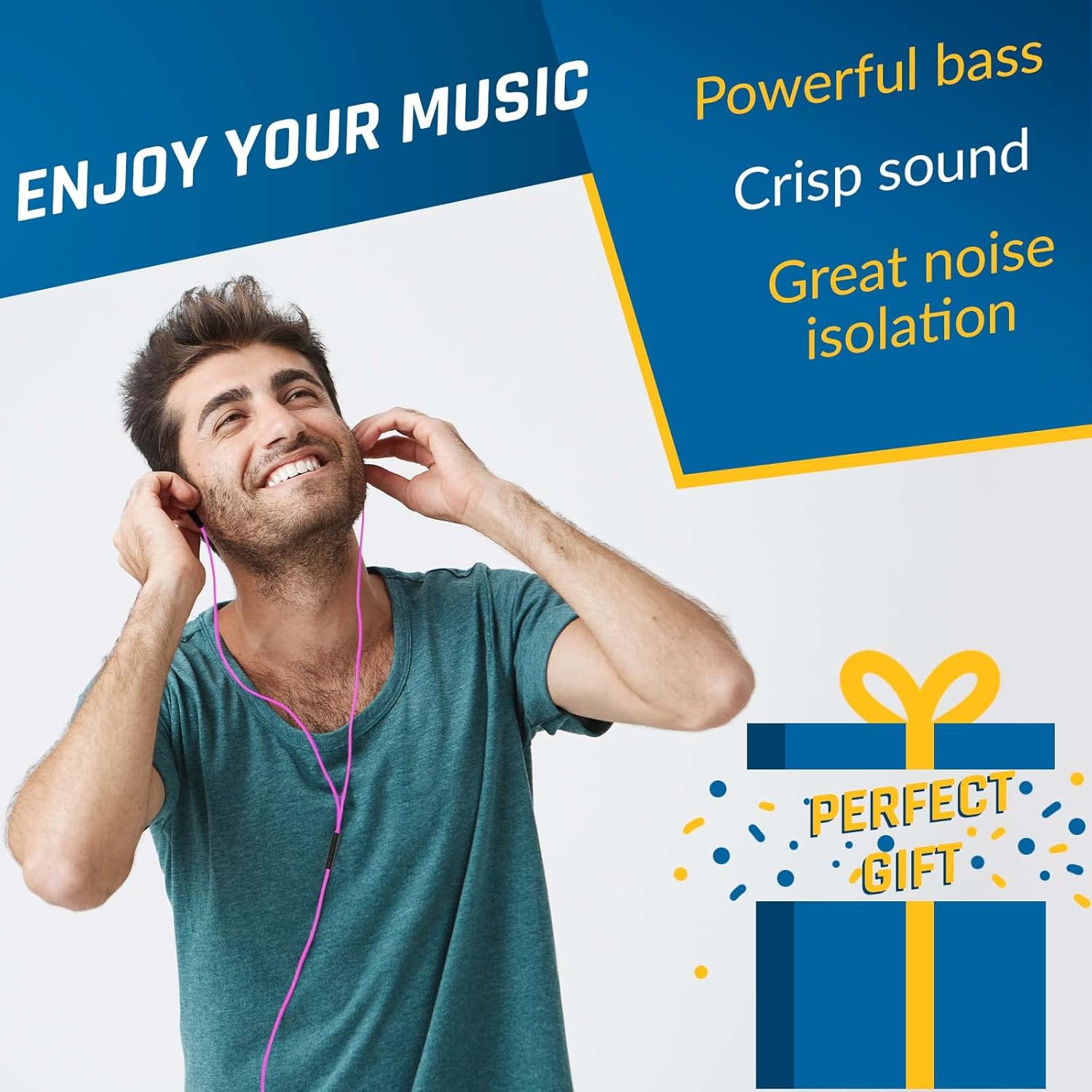 Man enjoying music with KLIM Fusion Earbuds