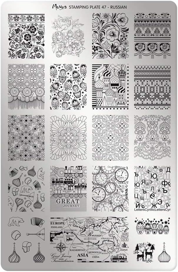 MOYRA Stamping plate 47 " RUSSIAN" Nail Stamping plate