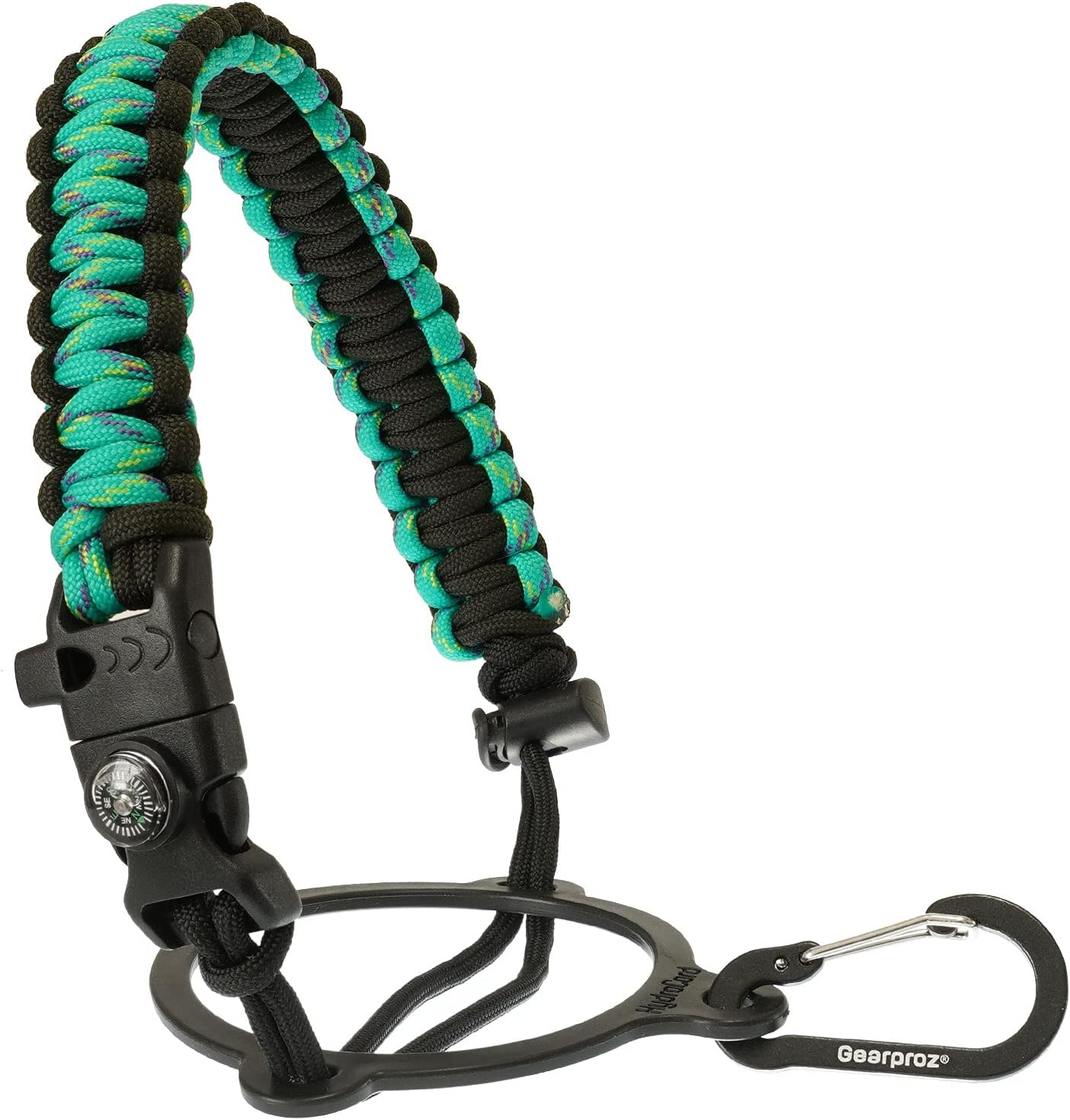 Gearproz HydroCord Handle for Hydro Flask Water Bottles, Wide Mouth Hydroflask 1.0, Iron Flask, Thermoflask and Takeya Reusable Water Bottles, Paracord Survival Strap, 25 Color Choices