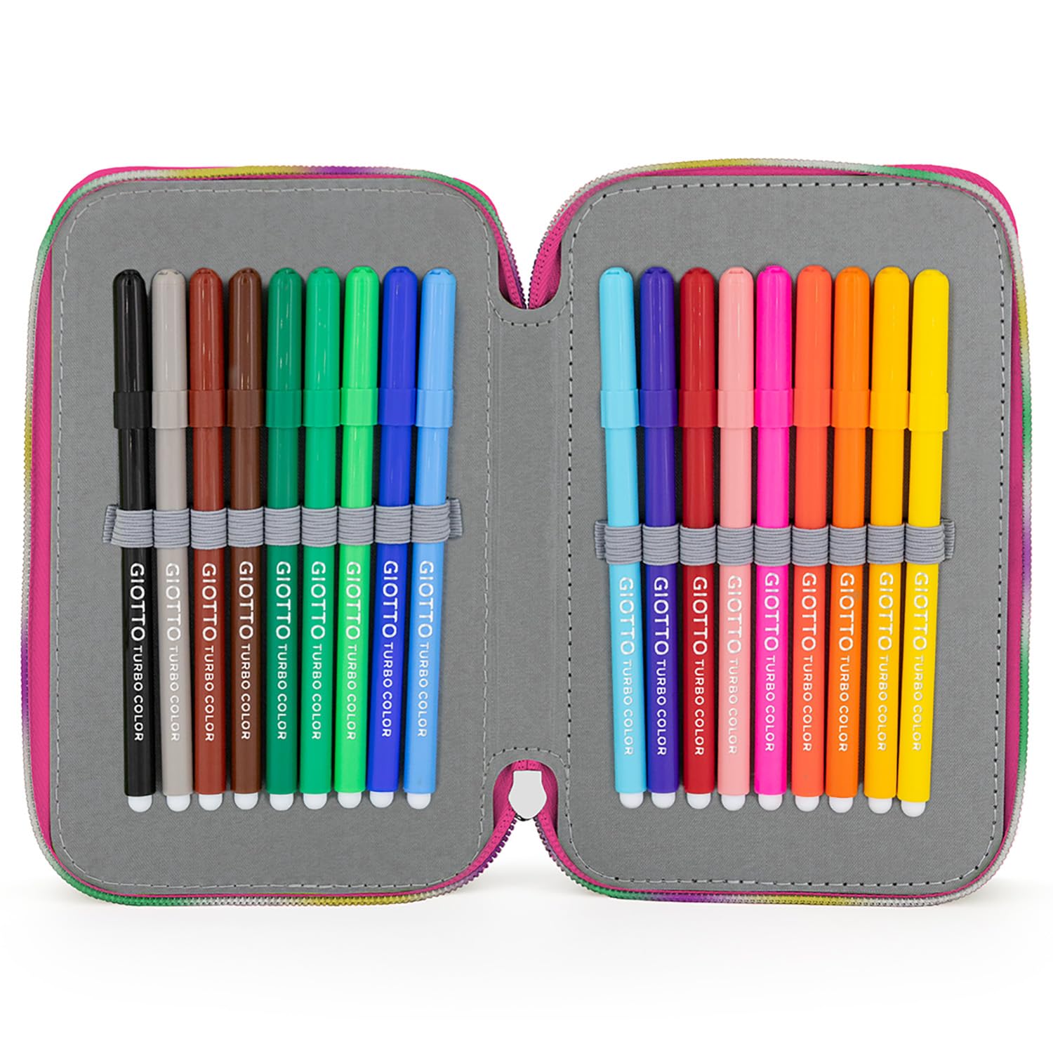 Plumier Triple 45 Piezas para Disney Princesas Fan – Estuche Escolar Completo con Bolígrafos Gel Borrables, Lápices 4.0 mm, Rotuladores, Tijeras, Pegamento – Ideal Primaria y Regalo niña Clondo